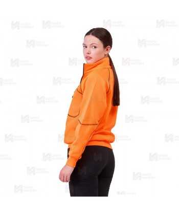 Sudadera de media cremallera alta visibilidad naranja flúor
