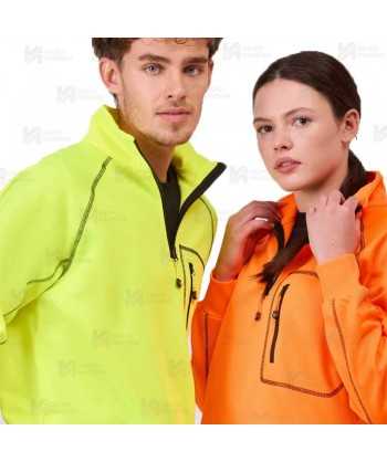 Sudadera de media cremallera alta visibilidad