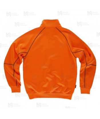 Sudadera de media cremallera alta visibilidad naranja flúor
