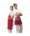 Moderno delantal francés para hostelería en tejido canvas combinado  70 x 40 cm