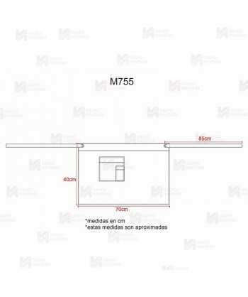 Moderno delantal francés para hostelería en tejido canvas combinado  70 x 40 cm