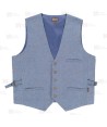 Chaleco en tejido canvas anti mancha color vaquero claro para hostelería -Hombre-