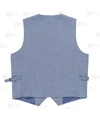 Chaleco en tejido canvas anti mancha color vaquero claro para hostelería -Hombre-