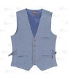 Chaleco en tejidos canvas anti mancha color vaquero claro para hostelería -Mujer-