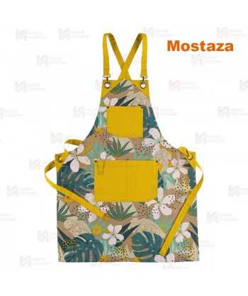 Delantal con peto en tejido canvas anti manchas de 68 x 88 cm