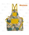 Delantal con peto en tejido canvas anti manchas de 68 x 88 cm