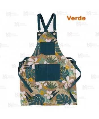Delantal con peto en tejido canvas anti manchas de 68 x 88 cm