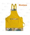Delantal con peto en tejido canvas anti manchas de 68 x 88 cm