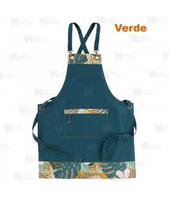 Delantal con peto en tejido canvas anti manchas de 68 x 88 cm