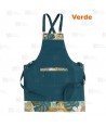 Delantal con peto en tejido canvas anti manchas de 68 x 88 cm