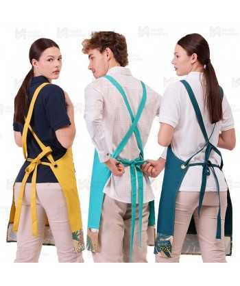Delantal con peto en tejido canvas anti manchas de 68 x 88 cm