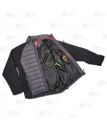 Chaqueta bicolor softshell acolchada tipo plumas color Gris y negro
