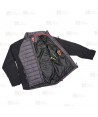 Chaqueta bicolor softshell acolchada tipo plumas color Gris y negro
