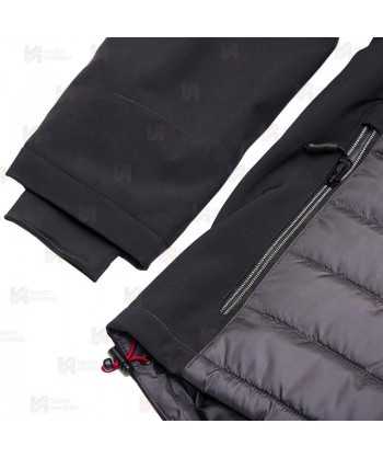 Chaqueta bicolor softshell acolchada tipo plumas color Gris y negro