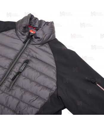 Chaqueta bicolor softshell acolchada tipo plumas color Gris y negro