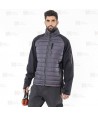 Chaqueta bicolor softshell acolchada tipo plumas color Gris y negro