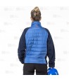 Chaqueta bicolor softshell acolchada tipo plumas color azul y azul marino