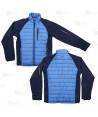 Chaqueta bicolor softshell acolchada tipo plumas color azul y azul marino