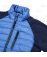Chaqueta bicolor softshell acolchada tipo plumas color azul y azul marino