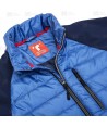 Chaqueta bicolor softshell acolchada tipo plumas color azul y azul marino