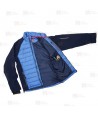 Chaqueta bicolor softshell acolchada tipo plumas color azul y azul marino