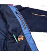 Chaqueta bicolor softshell acolchada tipo plumas color azul y azul marino