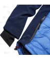 Chaqueta bicolor softshell acolchada tipo plumas color azul y azul marino