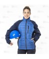 Chaqueta bicolor softshell acolchada tipo plumas color azul y azul marino
