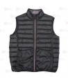 Chaleco reversible acolchado tipo plumas colores gris y negro