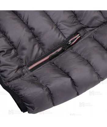 Chaleco reversible acolchado tipo plumas colores gris y negro