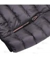 Chaleco reversible acolchado tipo plumas colores gris y negro