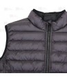 Chaleco reversible acolchado tipo plumas colores gris y negro