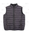 Chaleco reversible acolchado tipo plumas colores gris y negro
