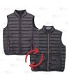 Chaleco reversible acolchado tipo plumas colores gris y negro
