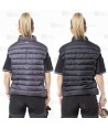 Chaleco reversible acolchado tipo plumas colores gris y negro