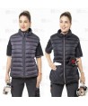 Chaleco reversible acolchado tipo plumas colores gris y negro