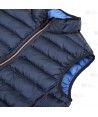 Chaleco reversible acolchado tipo plumas colores azulina y marino