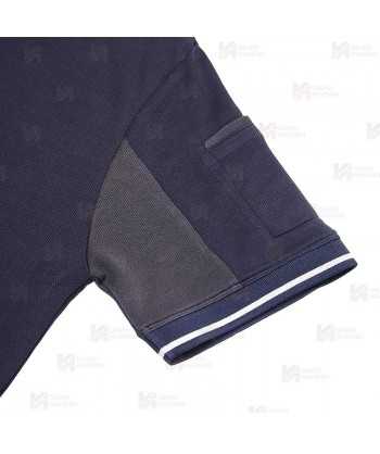 Polo bicolor de manga corta transpirable y con bolsillo en pecho y manga