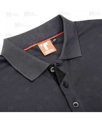 Polo bicolor de manga corta transpirable y con bolsillo en pecho y manga