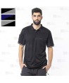 Polo bicolor de manga corta transpirable y con bolsillo en pecho y manga