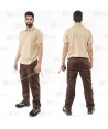 Pantalones multibolsillos con refuerzos en tejido elástico color marrón