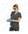 Casaca sanitaria antibacteriana de manga corta y bolsillos  color gris plomo para Mujer