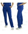 Pantalón sanitario antibacteriano, transpirable y con tejido elástico en color royal, para mujer