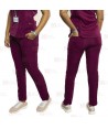 Pantalón sanitario antibacteriano, transpirable y con tejido elástico en color burdeos, para mujer