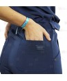 Pantalón sanitario antibacteriano, transpirable y con tejido elástico en color azul marino, para mujer