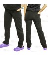 Pantalón sanitario antibacteriano, transpirable y con tejido elástico en color negro, para mujer