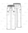 Pantalón sanitario antibacteriano, transpirable y con tejido elástico en color negro, para mujer