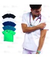 Casaca sanitaria antibacteriana color blanco con espalda transpirable y bolsillo