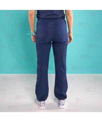 Pantalón sanitario Jogger antibacteriano color azul marino con tejido elástico