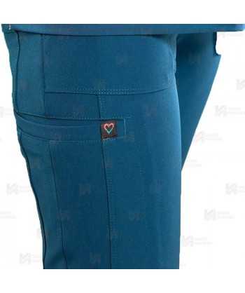 Pantalón sanitario Jogger antibacteriano color azul negro con tejido elástico Azul caribe